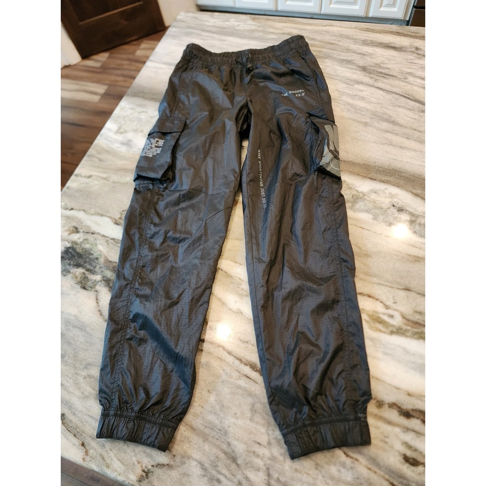 Nike Windbreaker Womens XS Black Ripstop Cargo Jogger Pants Triple Swoosh